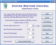 System Restore Control screenshot